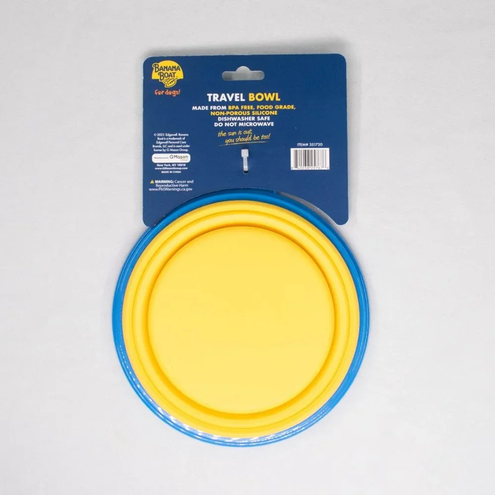 Banana Boat‎ Collapsible Travel Bowl for Dogs with Carabiner, 34 oz